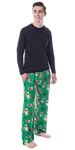 The Simpsons Mens' Christmas Homer Duff Beer and Holly Sleep Pajama Pants3