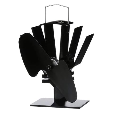 Ecofan® Original Mini, Classic Styled, Heat Powered Wood Stove Fan, 85 CFM, 6.5"Blade, Black Cover