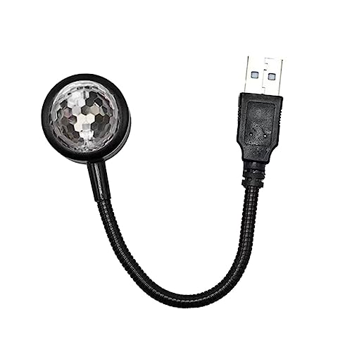 FELTECHELECTR Voice Controlled Projector Lamp Sound Activated Car Atmosphere Light Ball Shape Decorative Led Lights