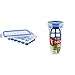 Emsa 514549 CLIP & CLOSE Eiswürfelbox | mit Frischedeckel | für 24 Eiswürfel | Flexibler Boden | 100 % Dicht & 508555 Clip & Close Mixbecher| mit Deckel| Mixeinsatz | 0,5 L | Rund| Transparent/Blau