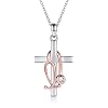 Sterling Silver Stethoscope Cross Necklace Earrings Bracelet Women Medicine Pendant Jewelry Nurse Doctor Graduation Gift for Medical Student