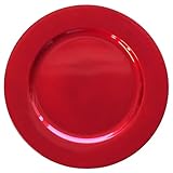 Opexscal Red Charger Plates, Set of 6 Serving Charger Plate for Dinner Table, Wedding, Events Plate Chargers - 13 Inch