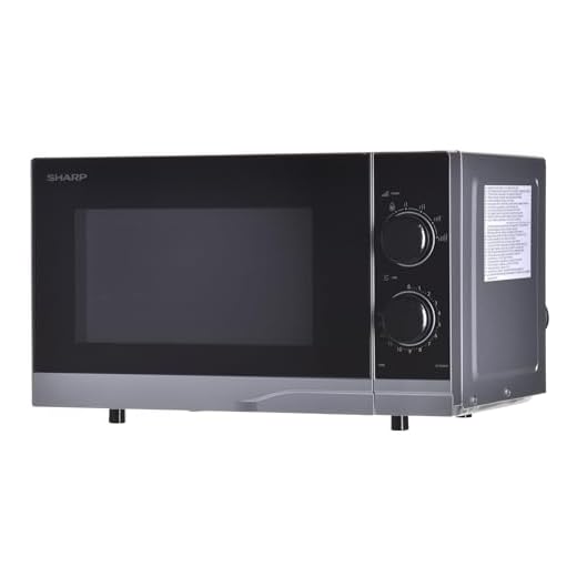 SHARP PS201AES Mikrowelle (Mikrowelle: 700W, 6 Leistungsstufen, Auftaufunktion, Abmessungen: 455x274x329cm), silber