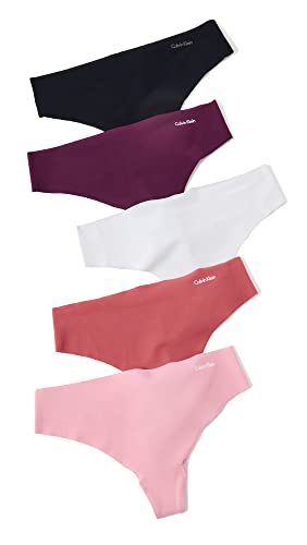 Calvin Klein Women's Invisibles Seamless Thong Panties, 5 Pack