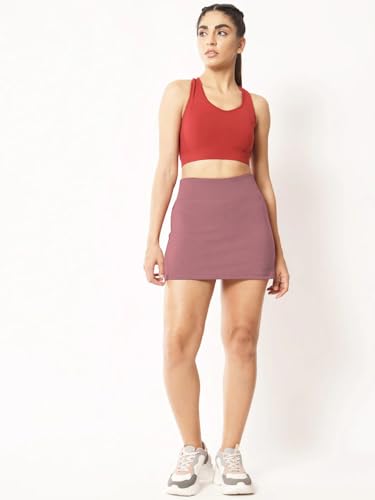 Image of Mehrang Skirt with Shorts for Women's & Girl's Solid High Waist Flared Skater Short Mini Skirt