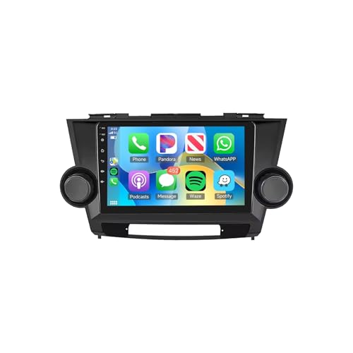 Genérico Estéreo de 10" para Toyota Highlander Kluger 2009-2014 con Android 13, WiFi, Punto de Acceso 4G, CarPlay, Android Auto, GPS Integrado, Pantalla táctil HD 1280P, Bluetooth, cámara AHD, DSP, F