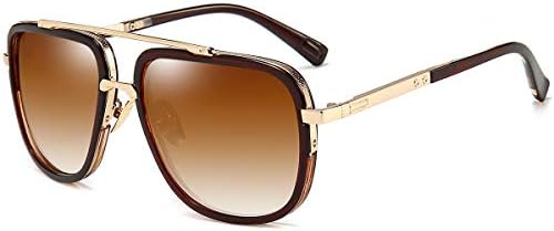 نظارات شمسية مربعة كبيرة الحجم للرجال والنساء بإطار ذهبي نظارات شمس ريترو