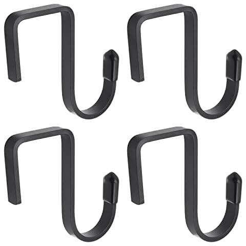 Square Tube Hook Balcony Guardrail Storage Hook Ladder Bike Hangers Sports Equipment Garage Storage Organizer for Hanging Plants, Ladders, Bikes, Ropes and More Bulk Items (Black B) Cover