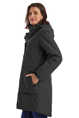 killtec Damen Parka/Mantel wasserdicht mit abzippbarer Kapuze Damen Funktionsparka, schwarz, 40, 43284-000