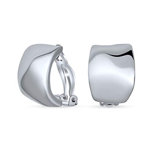 Boucles d'oreilles sans percer dôme moderne martelé, le cadeau idéal