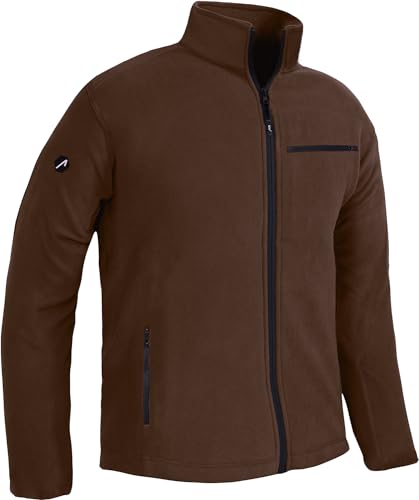 Veste polaire homme sans capuche veste chaude d'extérieur marron taille 3XL