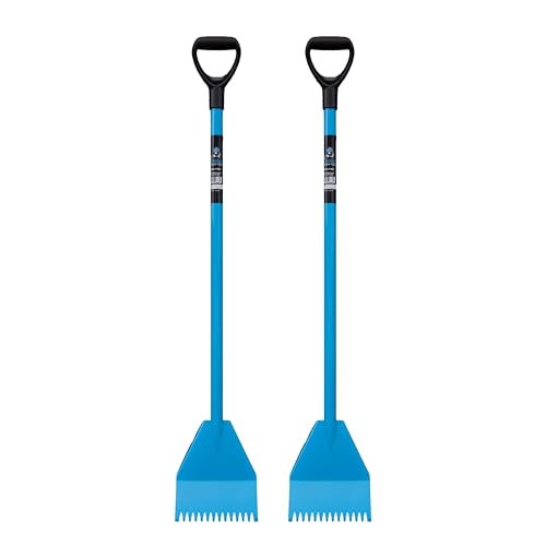Roof Tear Off Shovel 47.5 in – 2 Pack El Burro Shingle Shovel Stripper | Heavy Duty Steel Roofing Removal Tools for Shingles & Nails | Blue