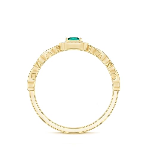 Rosec Jewels Certified Lab Created Emerald Infinity Promise Ring With D-Vs1 Moissanite | Aaaa Quality, 14K Yellow Gold, Size:us 6.50 #TOP6