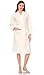 TowelSelections Turkish Bathrobe Waffle Kimono Robe for Women and Men Small/Medium Ivory