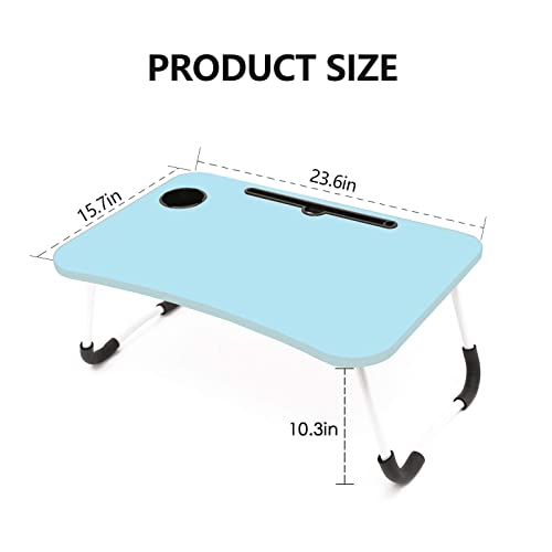 Laptop Deskfoldable Bed Tray Table Portable Multi-Function Lap Desk Standing Desk With Notebook Stand And Cup Slot,Perfect For Reading Book, Watching Movie On Bed/Couch (Blue) #TOP6