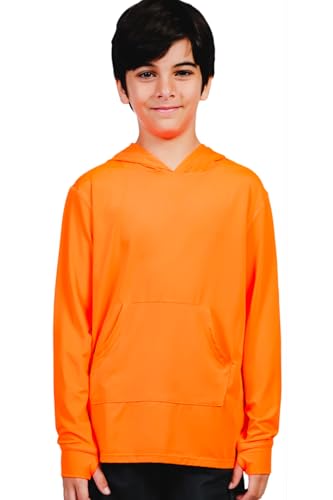 INGEAR Boys' Rash Guard Long Sleeve UPF 50+ UV Protection Swim Shirt, Hooded Sun Shirt, Quick Dry Fishing Shirt for Kids