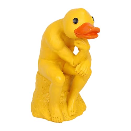 Sculpture De Canard À La Pensée Humoristique – Figurine De Canard Drôle, Décoration De Jardin, Canard De Méditation | Statues De Canard En Résine Ludiques, Décorations D'animaux D'extérieur Originales