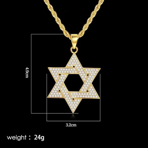 Magen David pendentif homme idée cadeau chaîne hexagramme - 4