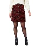 Joe Browns Women's Autumn Printed Cord Mini Skirt, Regular, Red, UK 14