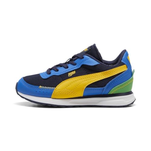PUMA Unisex-Child Shoes Road Rider Sneaker, Navy-Yellow Sizzle, 12.5 US Little Kid