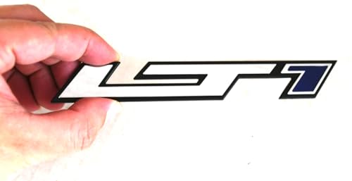 Image of Pair New LT1 Emblems 3D Badge Left and Right Engine Hood Badge Decal Replacement for Corvette C4 C7 ZR1 (Silver Blue)