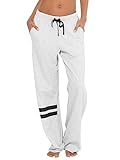 Smart & Sexy Women's Boyfriend Lounge Pant Sleepwear, Light Grey Heather White Stripe, XL