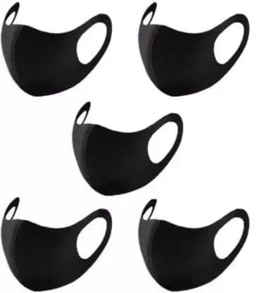Stylish Designer Cloth Face Mask (Black, Pack of 5) - Reusable & Comfortable Protection-image-23