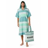 BOSKIMO Poncho Toalla Adulto Capucha - Playa Piscina Surf - Bolso Incluido