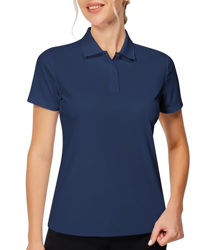 Image of Casei Womens Shorts Sleeve Polo Golf Shirts Quick Dry UPF 50+ Tennis Pickleball Top Collared Casual Work Athletic Shirts