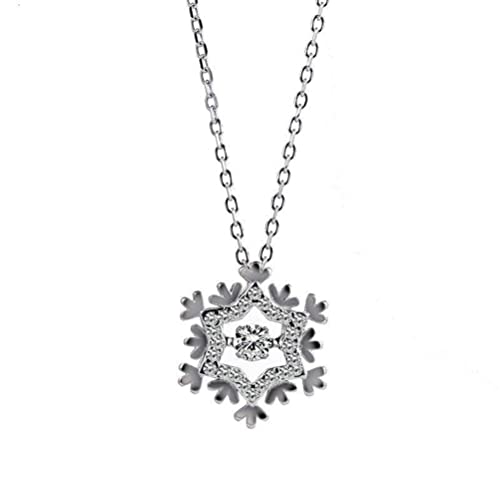 Collier flocon de neige zircon pour femmes, chaîne argent 925