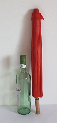 AAF Nommel ® Deko- Sonnenschirm aus Holz in rot, einfarbig transparent, 101 – Bild 5