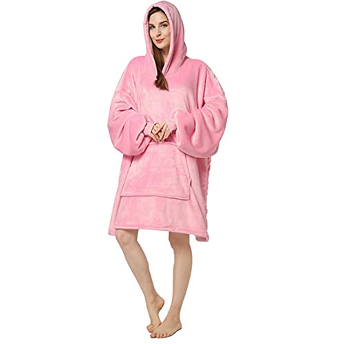 Image of Maharsh Oversized Hoodie Blanket Women Ultra Plush Fleece with Soft Sherpa Reversible Warm Cosy Comfy Wearable Hooded Giant Sweatshirt Throw for Girls Adults Men Boys Kids Big Pocket