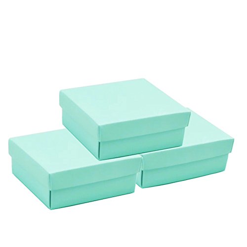 Small Square Turquoise Candy Box Blue Wedding Favors Teal Gift Boxes With Lids And Silk Ribbon For Wedding Baby Bridal Showers Birthday Party Supply, 12Pc (Aqua Blue) #TOP4