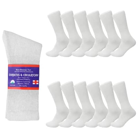 Diamond Star Diabetic Socks, Non-Binding Circulatory Cushion Cotton Crew Diabetic Socks for Men Women Cover