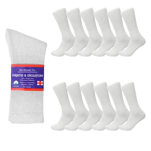Diamond Star Diabetic Socks, Non-Binding Circulatory Cushion Cotton Crew Diabetic Socks For Men Women #TOP12
