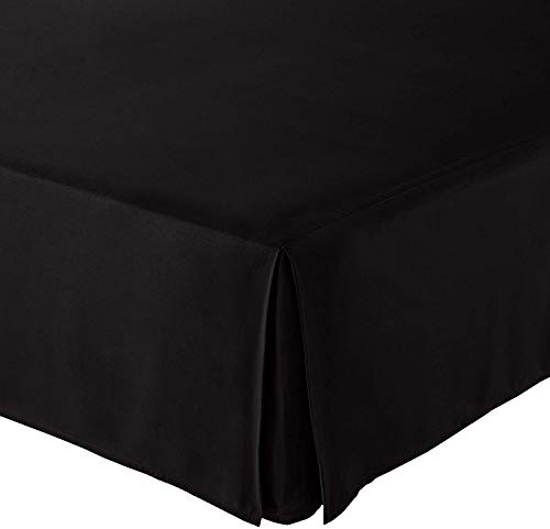 Luxurious 1500-Tc Heavy Egyptian Cotton (1-Pc) Bed Skirt With 14" Inch Drop Length (Black Color) Solid Pattern Tailored Bed Skirt Size (King 76 X 80) #TOP7
