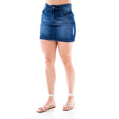 Saia Jeans Feminina Arauto Modelagem Hot Pants