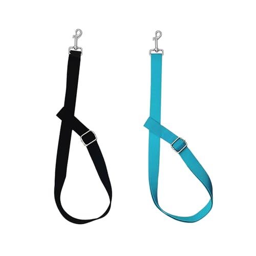 SATONBEYI 2Pcs Adjustable Nylon Horse Bucket Strap, 28-50 Inch Water Bucket Strap for Horse Bucket Hanging Strap Bucket Hanger Horse Barn Supplies for Hanging Water Bucket Hay Net, Black and Blue