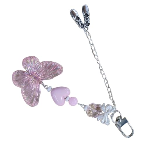 Cute Butterfly Ballet Shoes Keychain Decorations Keyring Hanging Ornament