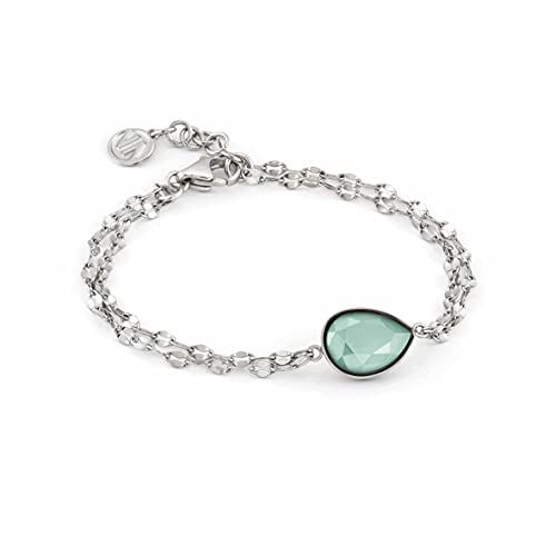 Nomination Pulsera Colección Allure para mujer en Acero con Cristal Verde. Longitud 19, adaptable a...