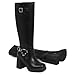 AOSPHIRAYLIAN Knee High Boots Women Wide Calf Chunky Heel Buckle Boots Women's Square Toe Leather Tall Fashion Moto Shoes with Zipper