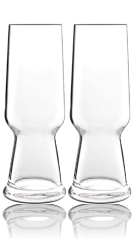 Luigi Bormioli Birrateque Pilsner 540ml, Durable Beer Glass, Lead Free Crystal Tumbler, Italian Craft Beer Glasses (Colour: Clear), Quantity: 1 Set, 2 Pieces
