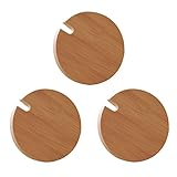 Cabilock 3Pcs Tassen Deckel aus Holz Becherdeckel Becher Abdeckung Bambus Cup Deckel für Trinkbecher Kaffeebecher Teegläser