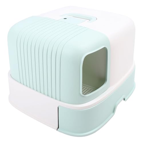 Arenero grande para gato con puerta cubierta y pala miniatura 5