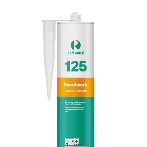 RAMSAUER 125 Handwerk (Transparent) - 310ml Kartusche, Silikon Dichtstoff für Glasabdichtungen &...