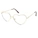 Fashion Culture Metal Heart Frame Blue Light Filter Glasses (Gold)