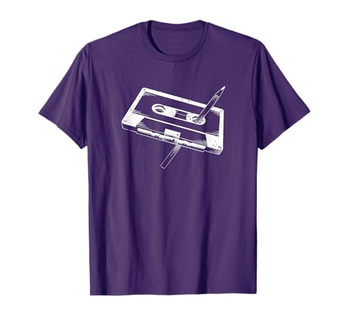 Cassette tape with pencil | 80's 90's Vintage Retro gift T-Shirt