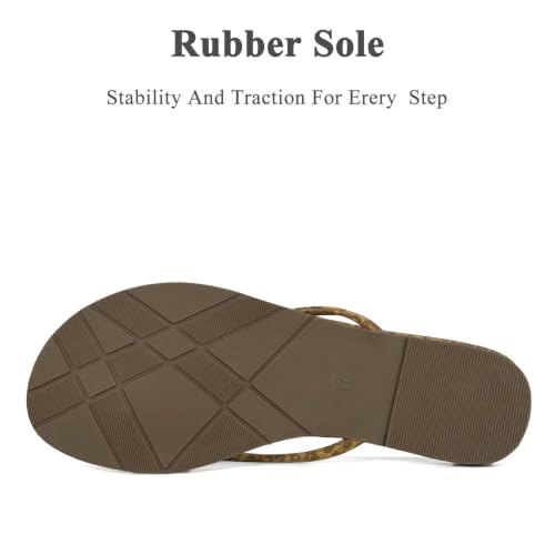 Image of Cheval Flat Leather Flip Flops for Women, Comfortable Dressy Thong Sandals 2026 Summer and Spring Vacation Essentials, Chanclas Para Mujer