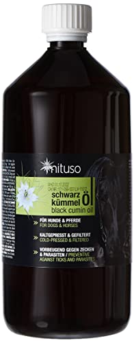 mituso Schwarzkümmelöl für Tiere, kaltgepresst & 100% rein, 1000 g