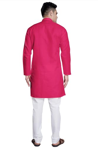 Image of DIVISIVE Men's Plain Cotton Blend Linen Slim Fit Kurta Pyjama Set